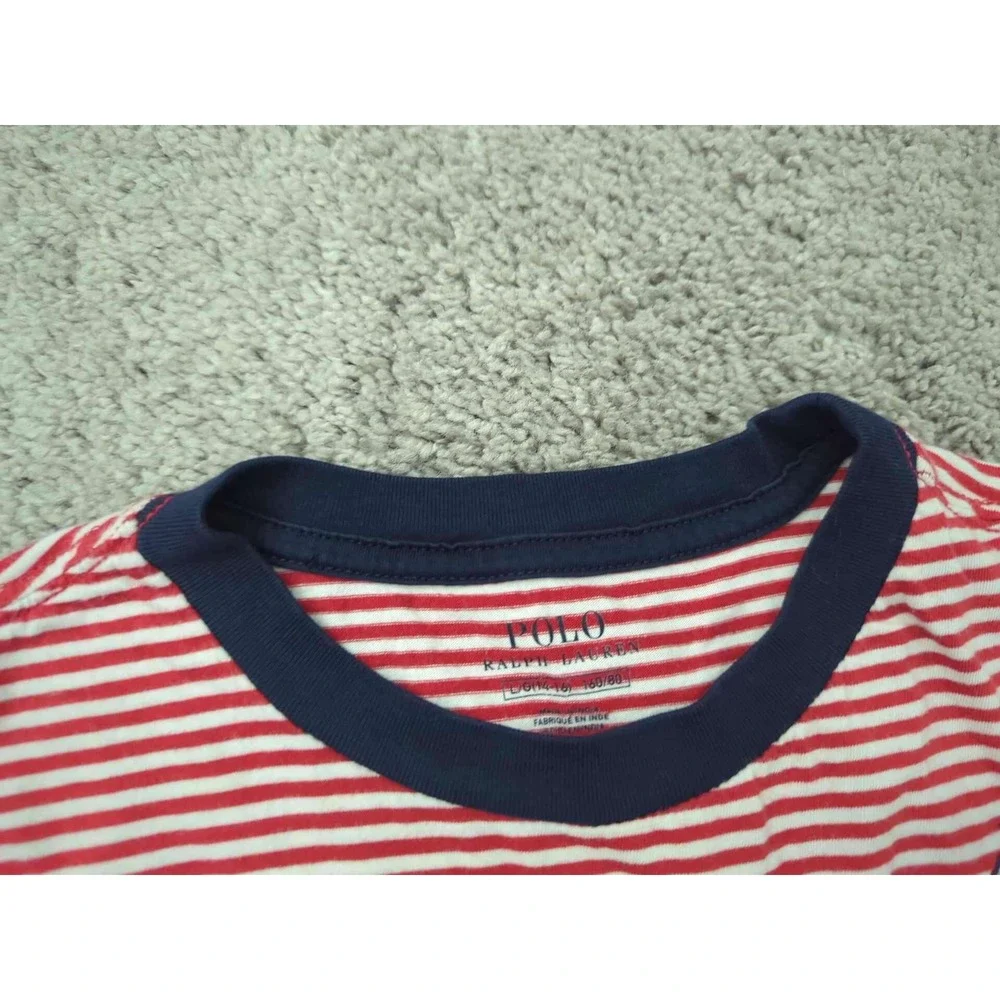 Polo‎ Ralph Lauren T-Shirt Boys Large Striped Short Sleeve Big Pony Logo